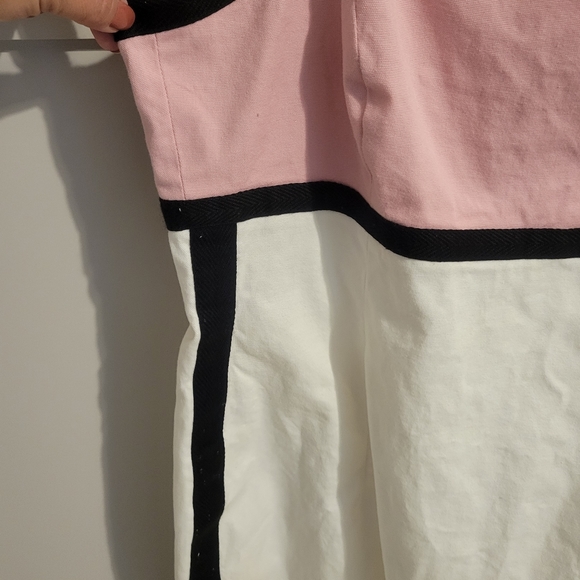 Woman’s Liz Claiborne sheath dress, pink and white with lines on the sides - Picture 6 of 9